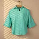 Women Long Sleeve Linen Blend Solid Shirt