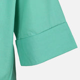 Women Long Sleeve Linen Blend Solid Shirt