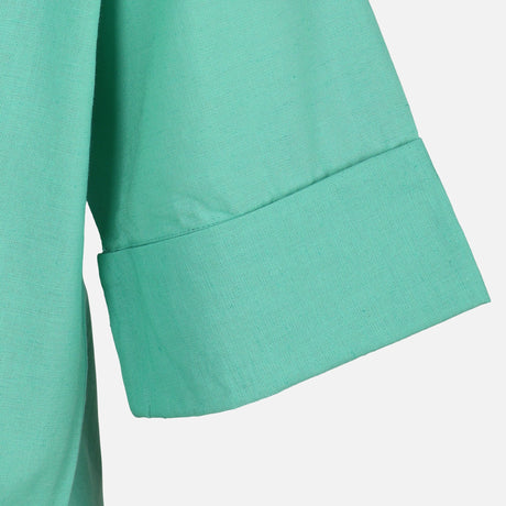 Women Long Sleeve Linen Blend Solid Shirt