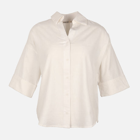 Women Long Sleeve Linen Blend Solid Shirt