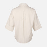 Women Long Sleeve Linen Blend Solid Shirt