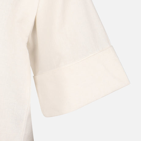 Women Long Sleeve Linen Blend Solid Shirt