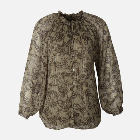 Women Lurex Long Sleeve Shirt