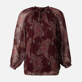 Women Lurex Long Sleeve Shirt