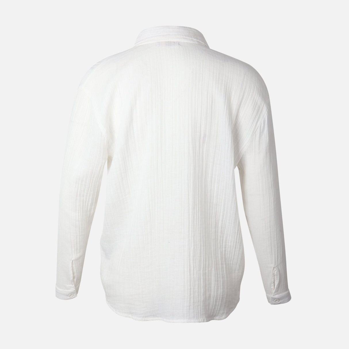 Women Long Sleeve Cotton Double Cloth Solid Shirt