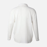 Women Long Sleeve Cotton Double Cloth Solid Shirt