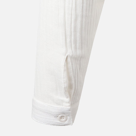 Women Long Sleeve Cotton Double Cloth Solid Shirt