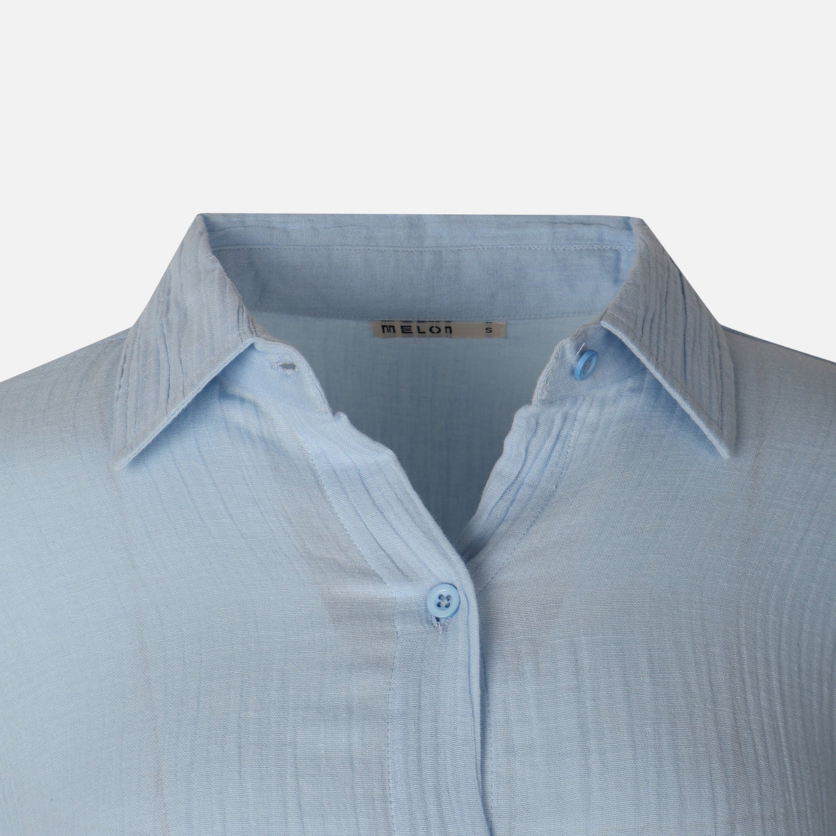 Women Long Sleeve Cotton Double Cloth Solid Shirt