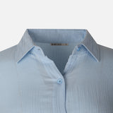 Women Long Sleeve Cotton Double Cloth Solid Shirt