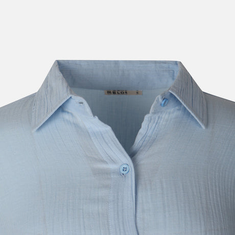 Women Long Sleeve Cotton Double Cloth Solid Shirt