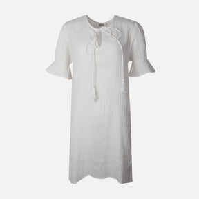 Women 3/4 Sleeve Solid Cotton Double Cloth Tunic