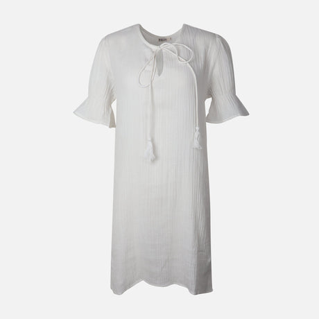 Women 3/4 Sleeve Solid Cotton Double Cloth Tunic