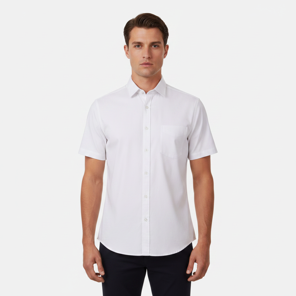 Men Basic Oxford Short Sleeve Shirt