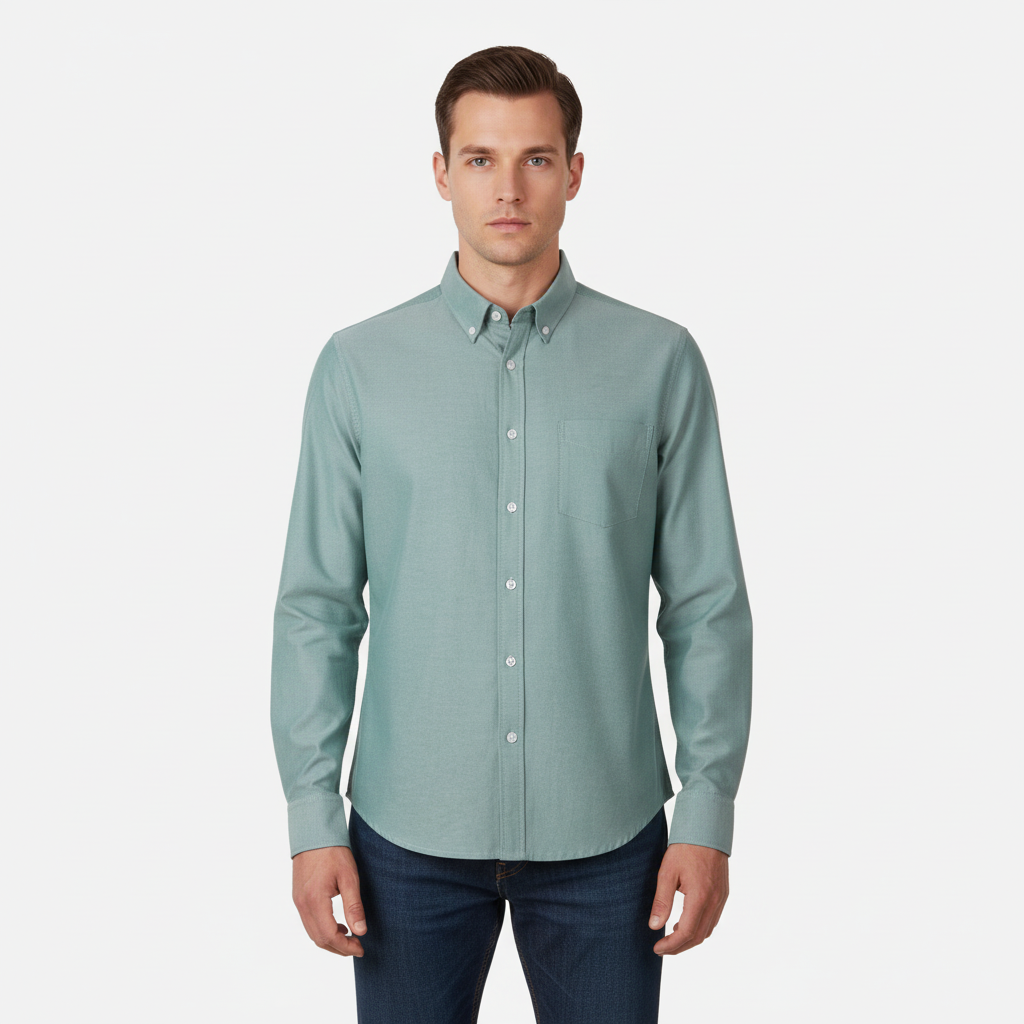 Men Long Sleeve Oxford Shirt