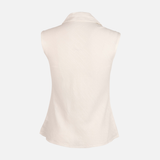 Women Sleeveless Collared Blouse With Pockets