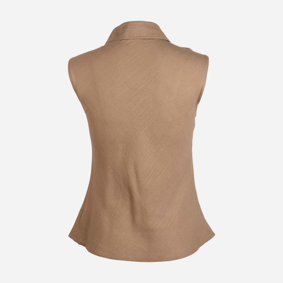 Women Sleeveless Collared Blouse