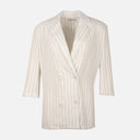 Women Striped Long Blazer