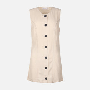 Women Oversized Slvless Long Shacket