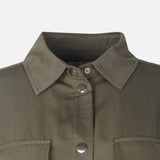 Women Double Pocket Long Shacket