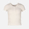 Women Rib Basic Placket T-Shirt