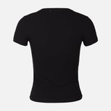 Women Rib Basic Placket T-Shirt