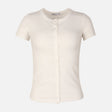 Women Rib Basic Placket T-Shirt