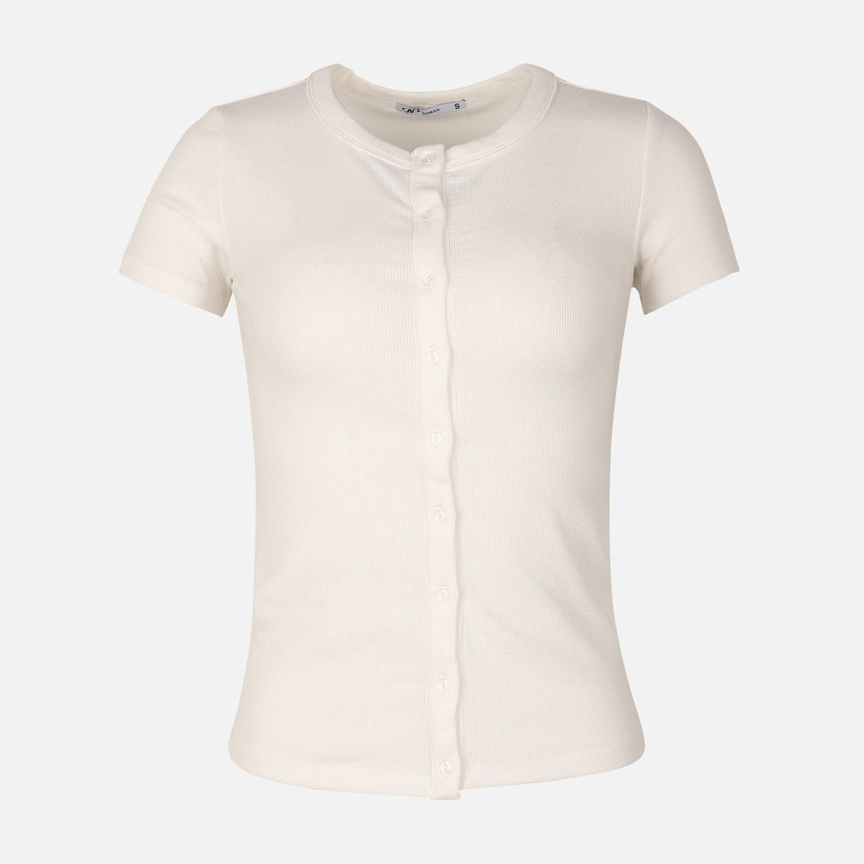 Women Rib Basic Placket T-Shirt