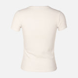 Women Rib Basic Placket T-Shirt