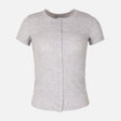 Women Rib Basic Placket T-Shirt