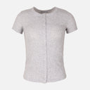 Women Rib Basic Placket T-Shirt