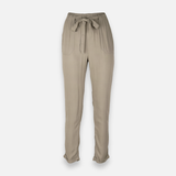 Women Woven Pants Straight Leg Drawstring Trousers