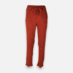 Women Woven Pants Straight Leg Drawstring Trousers