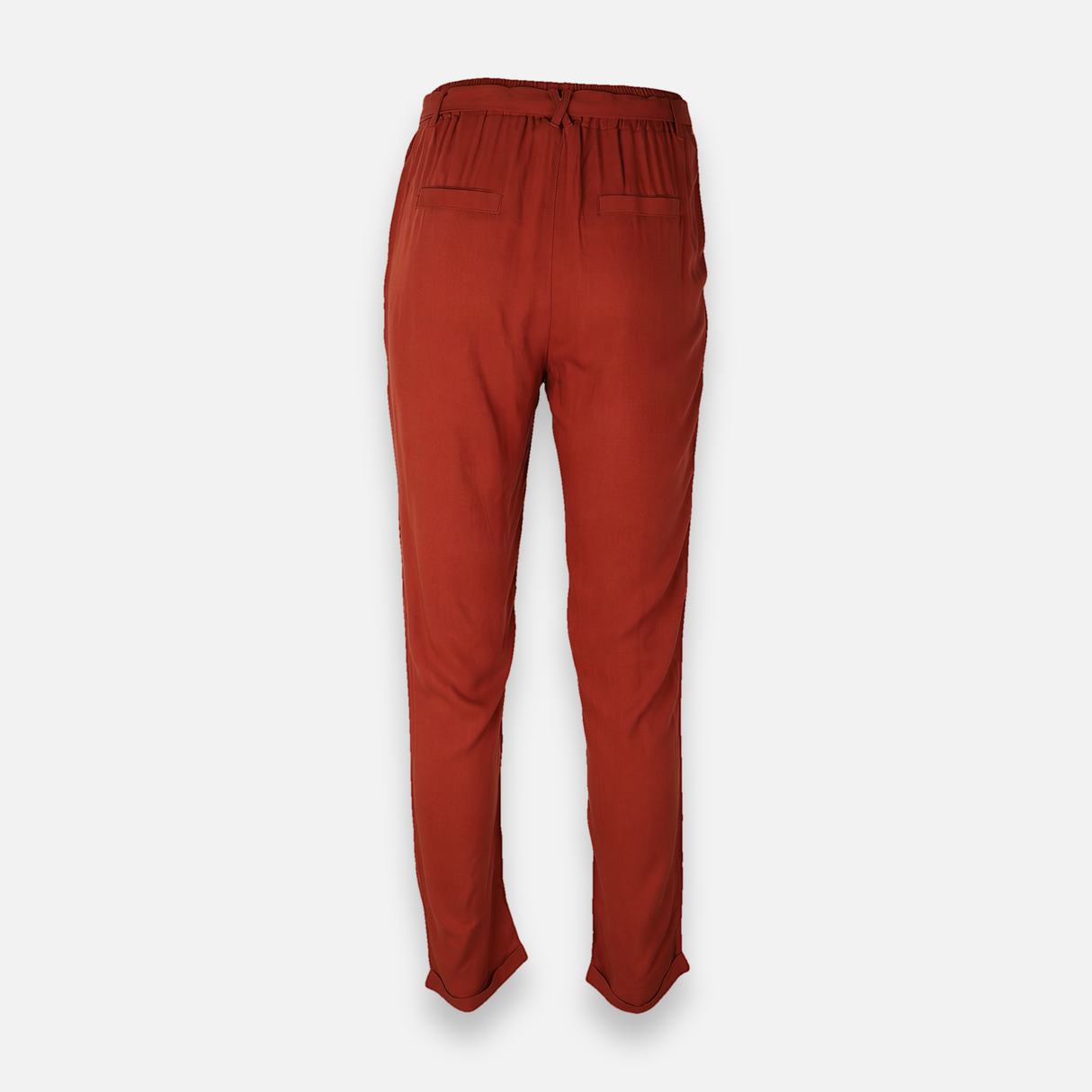 Women Woven Pants Straight Leg Drawstring Trousers