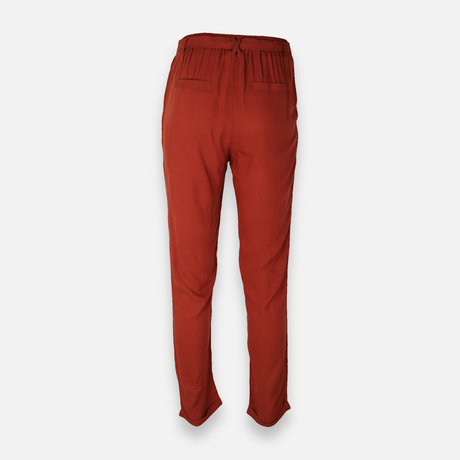 Women Woven Pants Straight Leg Drawstring Trousers