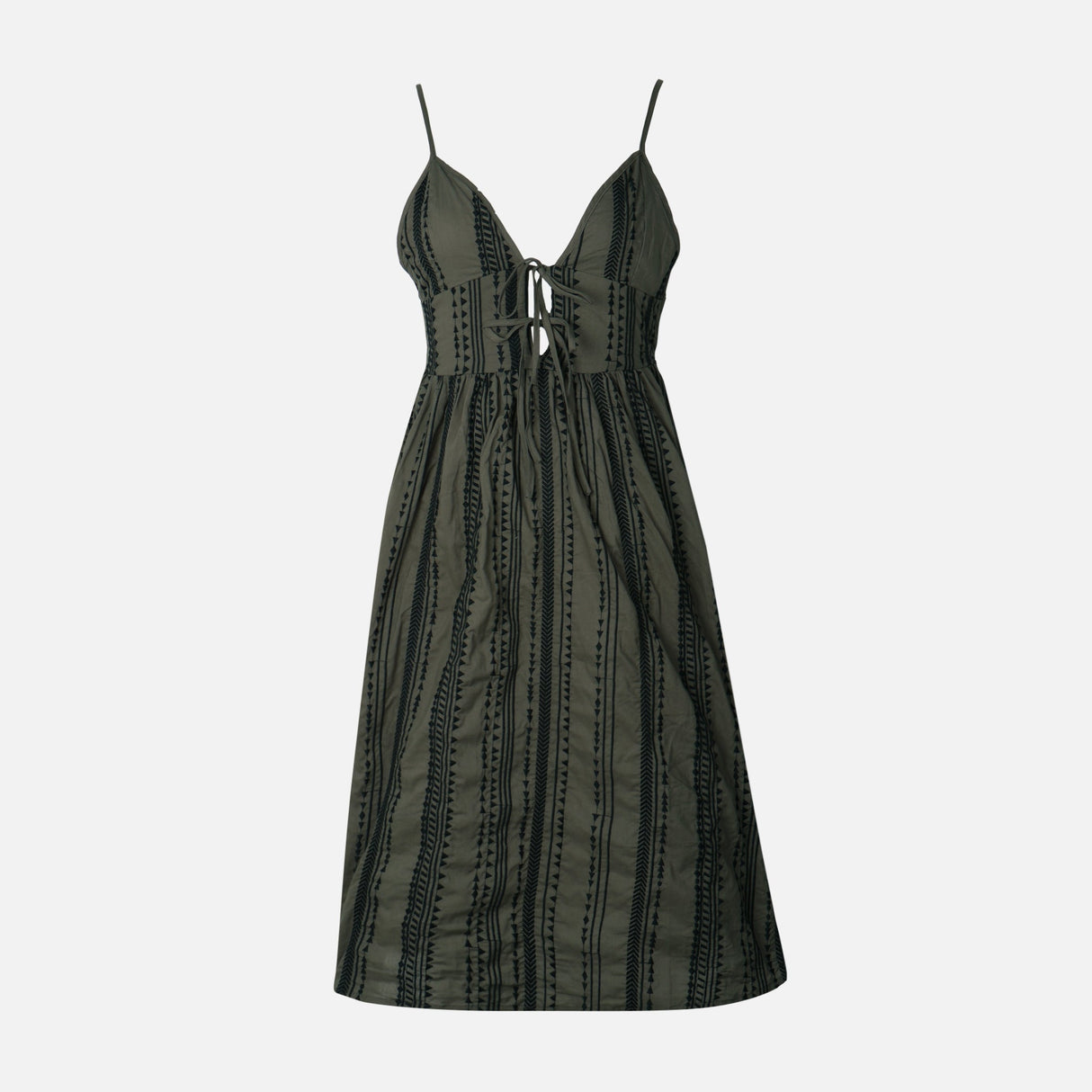 Women Sleeve Less Embroided Woven Maxi Dress