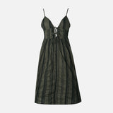 Women Sleeve Less Embroided Woven Maxi Dress