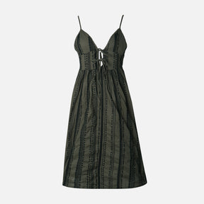 Women Sleeve Less Embroided Woven Maxi Dress