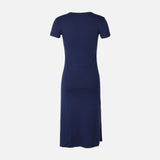 Women Short Sleeve Less Knitted Maxi Dress