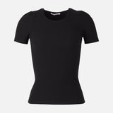 Women Ribbed Short Sleeve T-Shirt