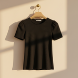 Women Ribbed Short Sleeve T-Shirt