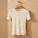 Women Ribbed Short Sleeve T-Shirt