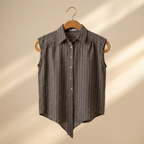 Women Sleeveless Striped Shirt