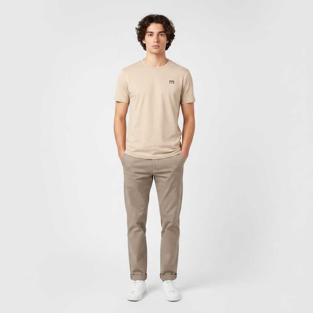 Men Structured Round Neck T-Shirt
