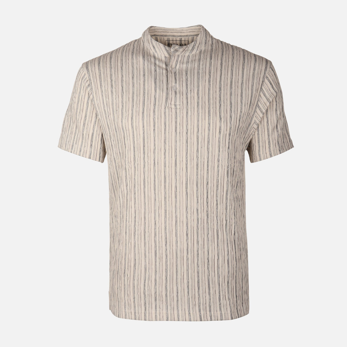 Men Structure T-Shirt Henley Neck