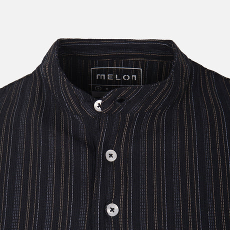 Men Structure T-Shirt Henley Neck