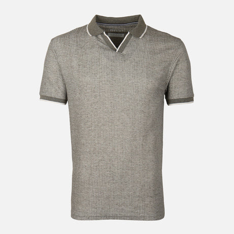 Men Structured Polo V-Neck Opening