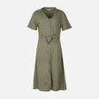 Women Short Sleeve Cotton Flex Midi Dress