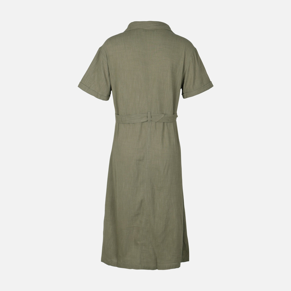 Women Short Sleeve Cotton Flex Midi Dress