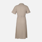 Women Short Sleeve Cotton Flex Midi Dress