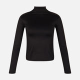 Women Basic Long Sleeve High Neck T-Shirt
